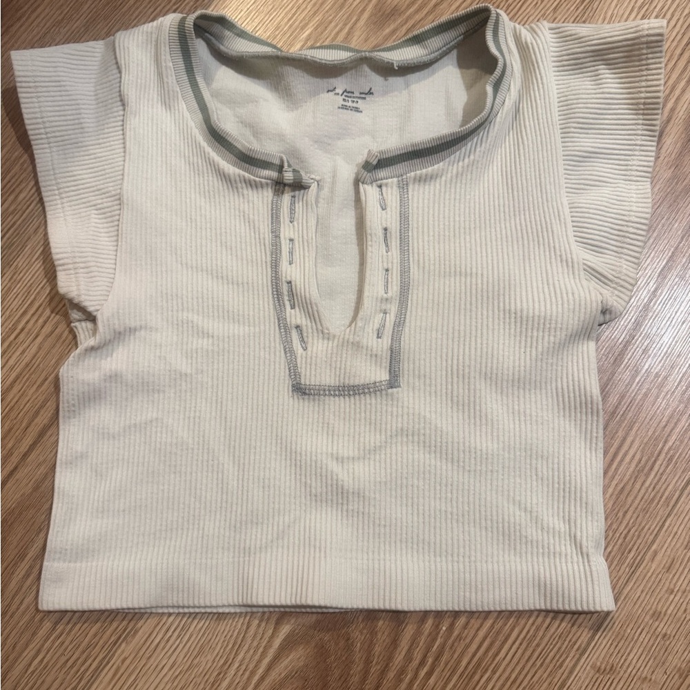 Urban Outfitters Out Fot Under Cream Ribbed Top